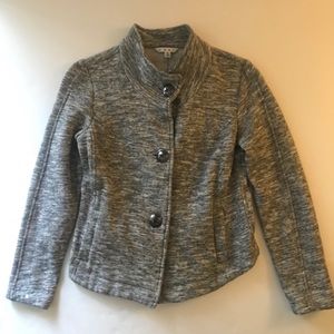 CABI #596 button fleece gray sweatshirt jacket SM